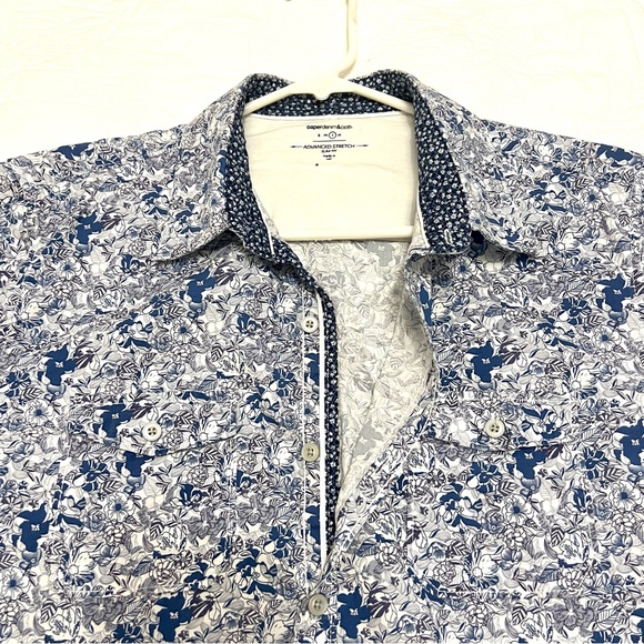 NWT COTTON SOFT RELAXED FLORAL PRINT SHIRT SLEEVE BUTTON UP SHIRT - Picture 11 of 15
